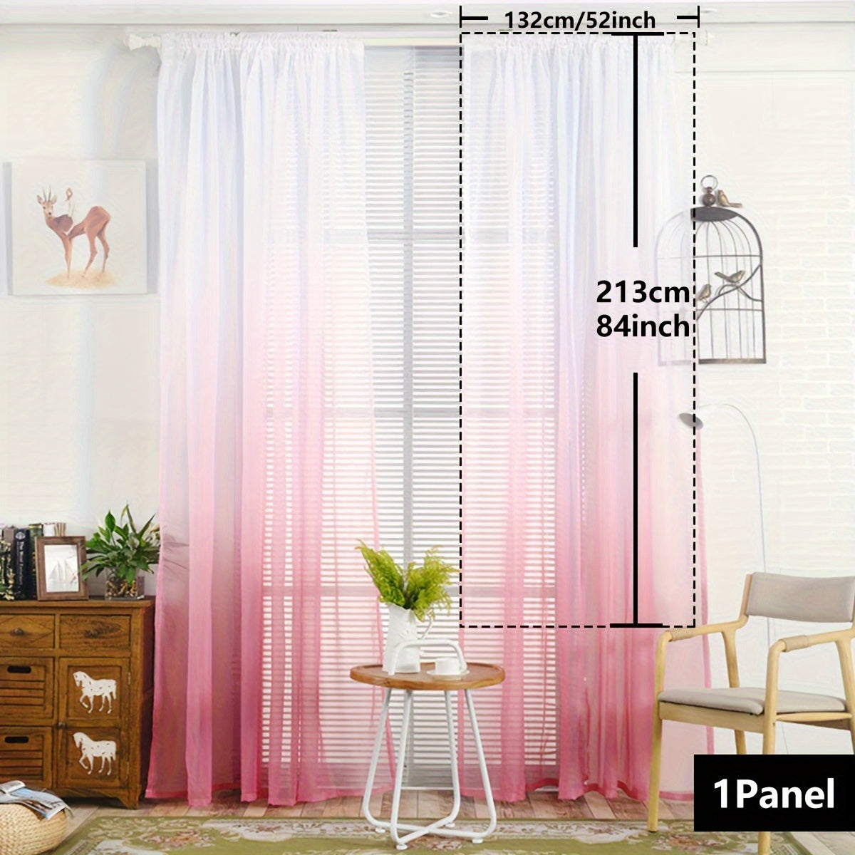 Gradient Two-Tone Sheer Curtains