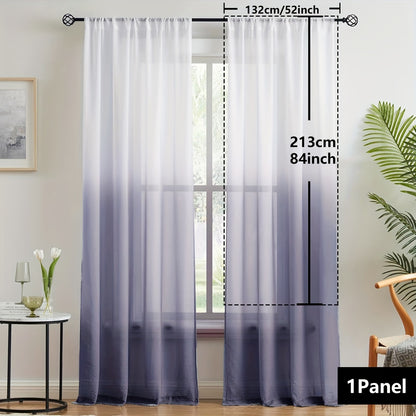 Gradient Two-Tone Sheer Curtains