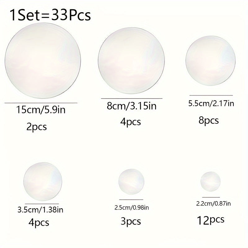 3D Round Acrylic Wall Stickers (32 pcs) - DECO