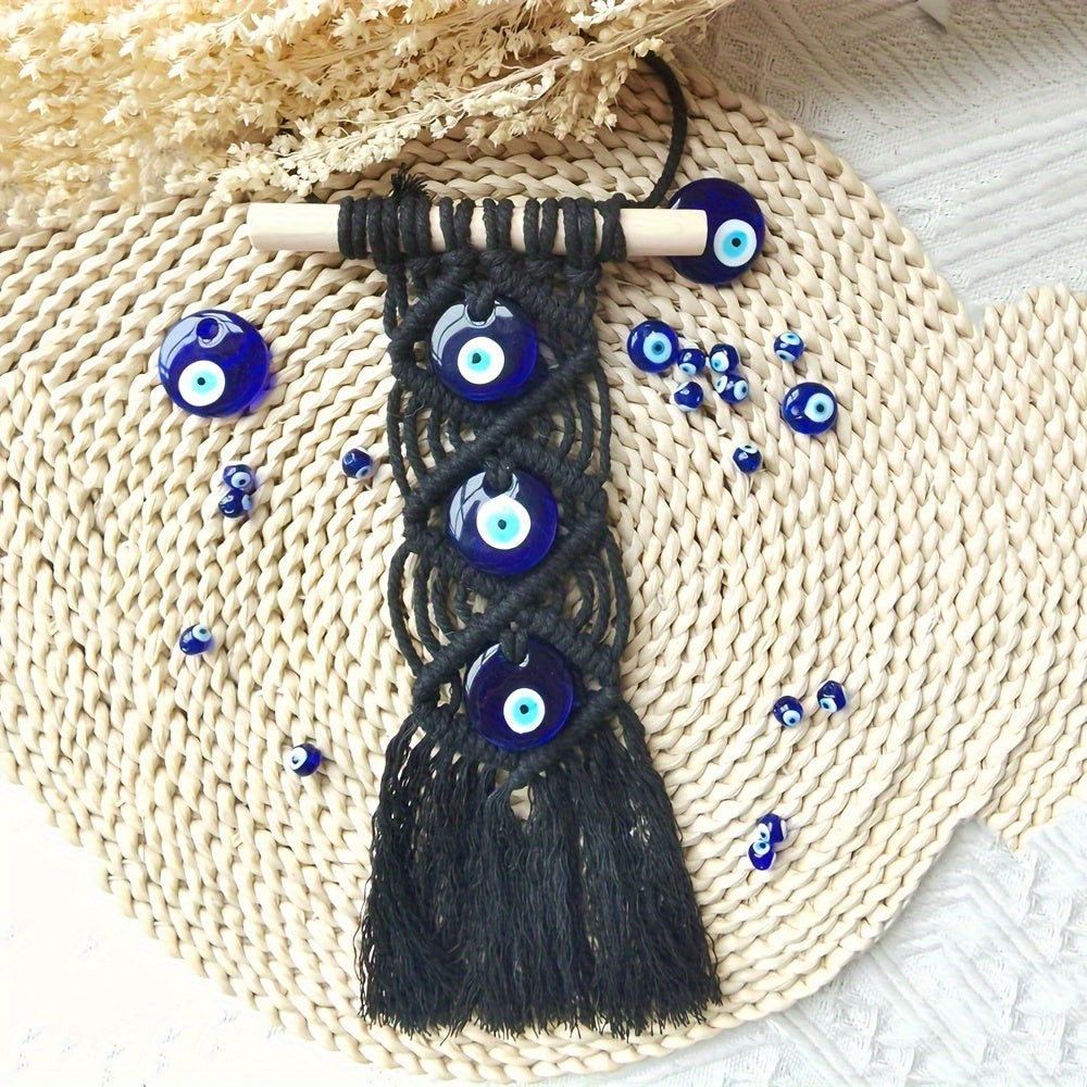 Bohemian Blue Evil Eye Handmade Tapestry - DECO