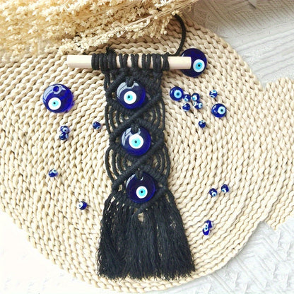 Bohemian Blue Evil Eye Handmade Tapestry - DECO