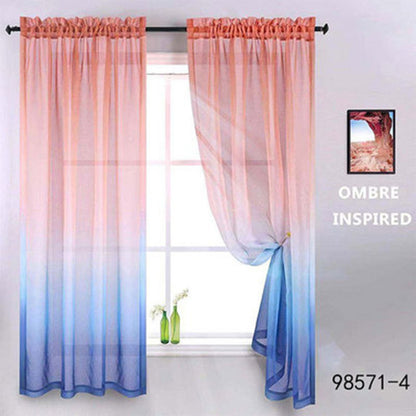 Gradient Two-Tone Sheer Curtains